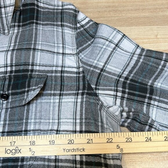 Treasure & Bond Shirt Womens Large Flannel Tunic Top Button Up Boyfriend Grunge - Picture 5 of 8